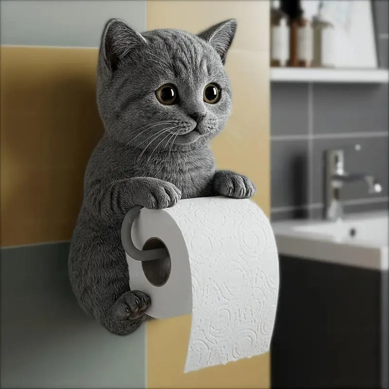 🐱【Oferta por tiempo limitado. Rebajas de fin de año.】Lindo porta rollo de papel higiénico con temática de gato