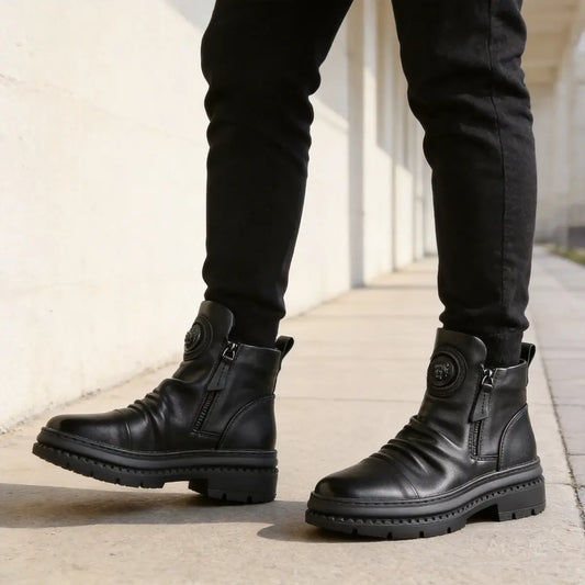 ⏳🔥Descuento del 20 %🔥Nuevos modelos de otoño e invierno 39-44【39-44】 nuevas botas de piel para hombre, piel de vacuno de alta calidad, hechas a mano.