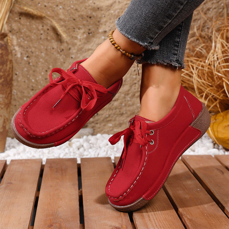 🔥🌟【50% de descuento】【36-43】Zapatos de mujer con suela gruesa y punta redonda – Calzado moderno y cómodo con soporte para los pies, que absorbe los impactos y ayuda a mantener una postura correcta.