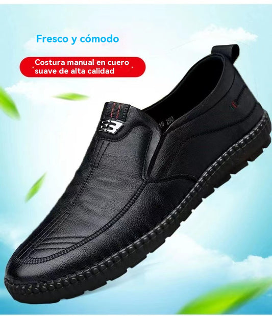 【39-44】Zapatos de cuero modernos y versátiles para hombres de mediana edad y mayores.