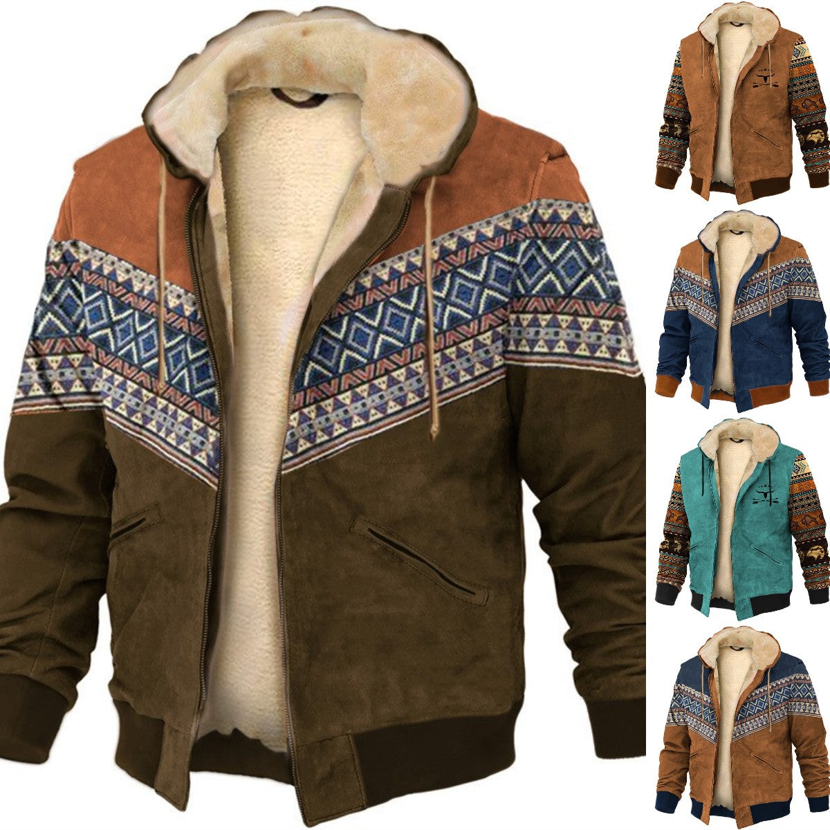 【S-4XL】🔥Chaqueta de felpa gruesa y sudadera cálida de lana de cordero para hombre