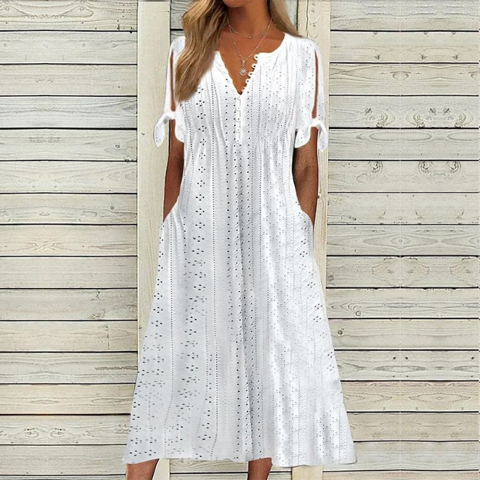 💋【🏆 El más vendido】Vestido sencillo de mujer de talla grande en color liso, suelto y casual ✅️ Pago contra reembolso