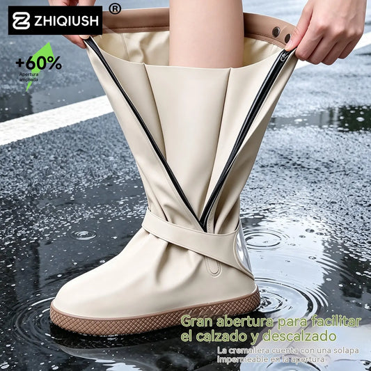 🔥🎁 Cubrezapatos impermeables plegables de caña alta: con un diseño antideslizante de doble cierre, estos protectores para los pies están especialmente diseñados para los desplazamientos diarios al aire libre y las salidas en días de lluvia.