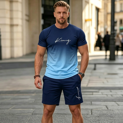 ✨S-6XL【Platba při dodání】Pánská letní sportovní souprava - pohodlné tričko s krátkým rukávem a kraťasy pro každodenní nošení i doma