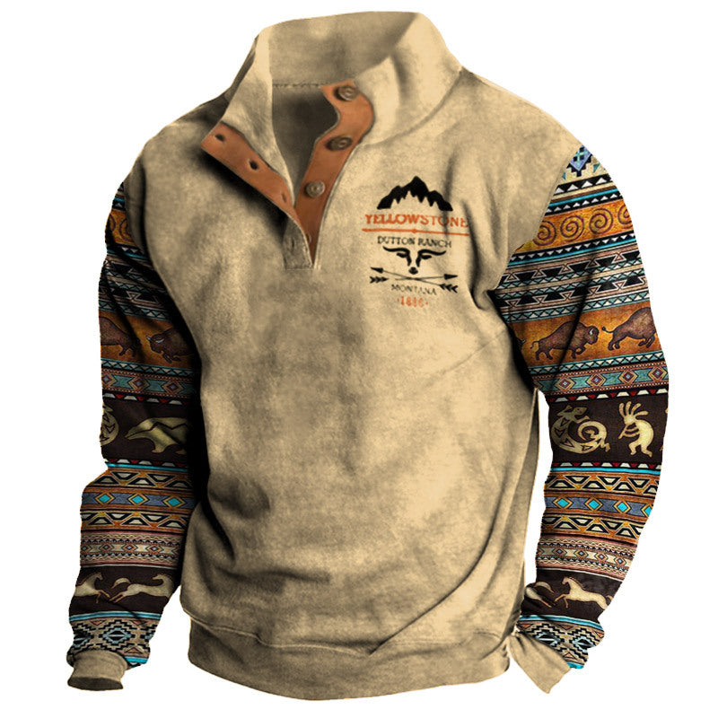 【50% de descuento】【S-3XL】Sudadera informal retro estampada para hombre, nueva colección otoño/invierno 2026