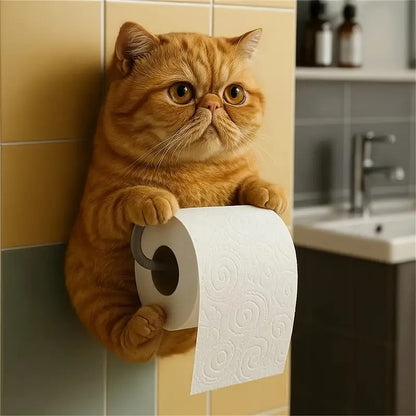 🐱【Oferta por tiempo limitado. Rebajas de fin de año.】Lindo porta rollo de papel higiénico con temática de gato