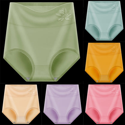 💖Último día, 50% de descuento - ✅【Paquete de 6】Ropa interior antibacteriana de algodón puro con cintura alta para control de abdomen y levantamiento de cadera✨️ (45-95 kg)