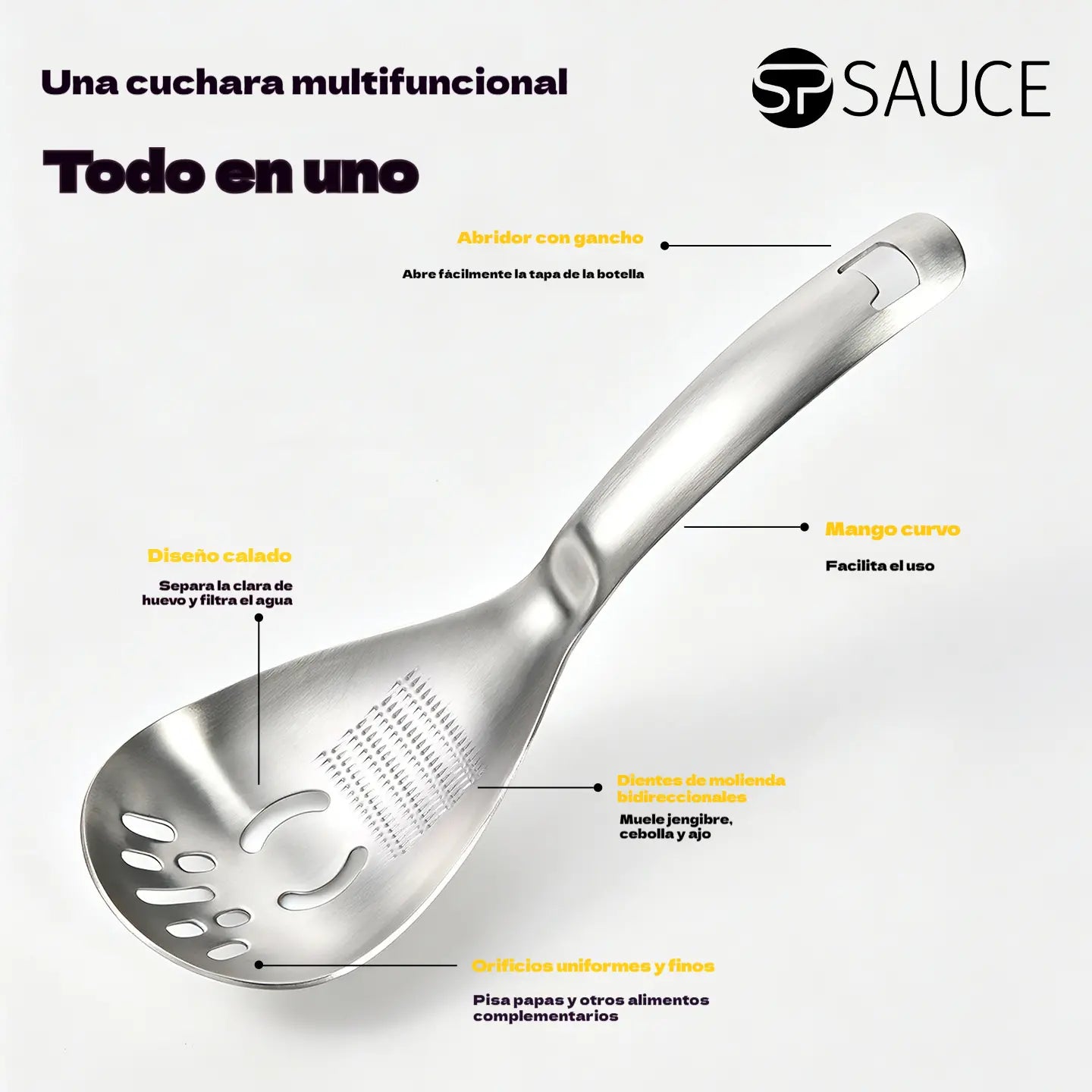 🔥50% de descuento🔥🥄Cuchara y colador multifuncional de acero inoxidable 304
