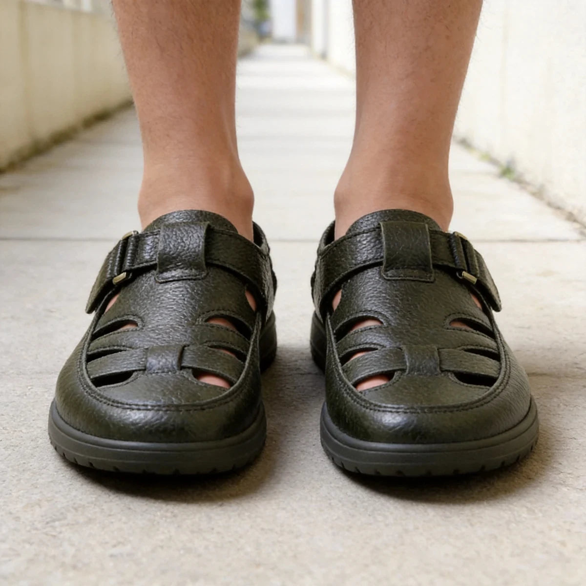 【Oferta especial de último día】👞Sandalias de cuero genuino para hombre, elegantes y cómodas