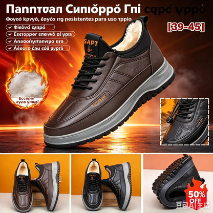 ⛄🔥Ανδρικά αθλητικά παπούτσια με επένδυση fleece, από αδιάβροχο γνήσιο δέρμα και με μαλακή βελούδινη εσωτερική σόλα