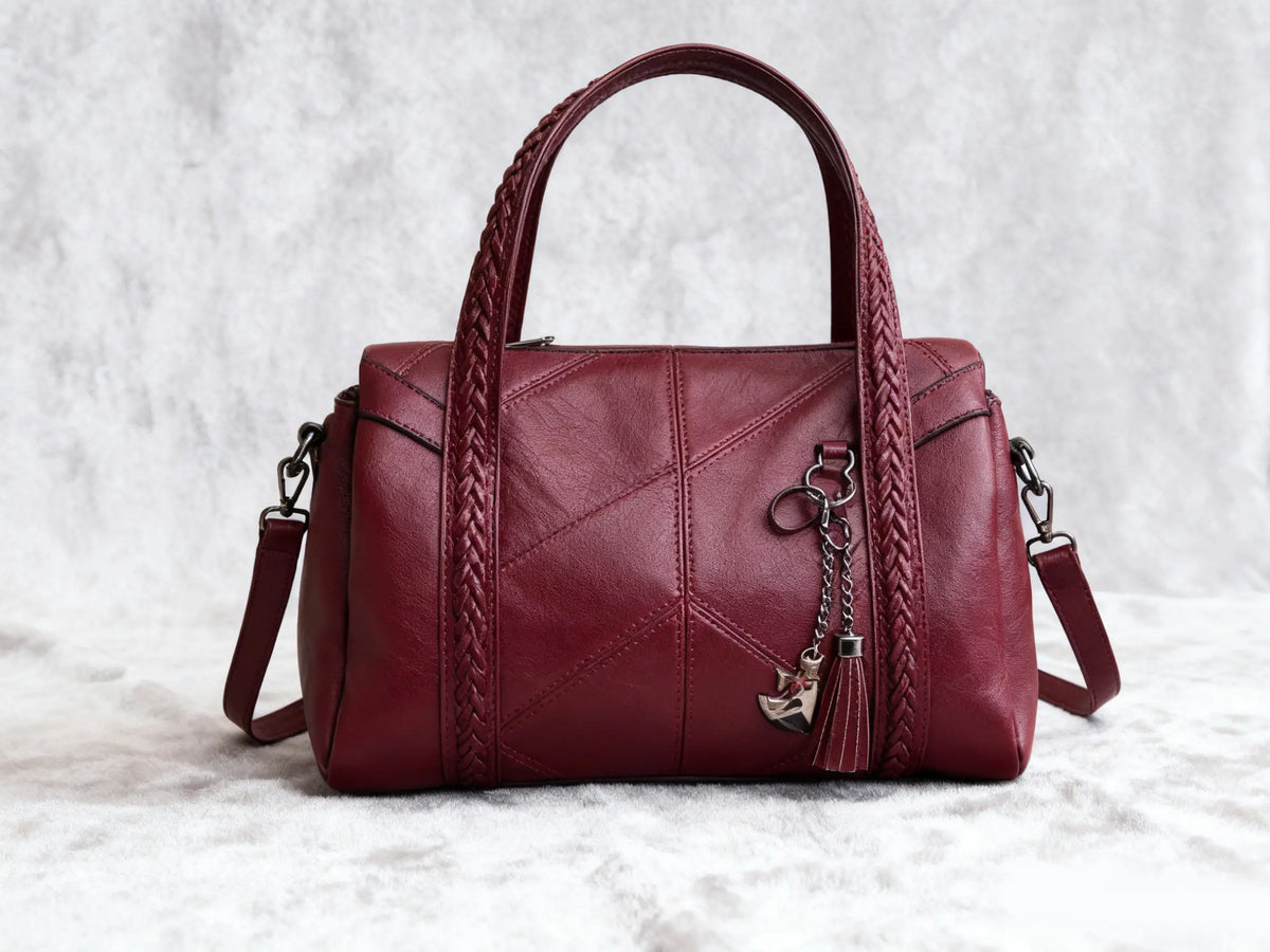 👜💟【50% DE DESCUENTO】Bolso de mano de cuero suave, gran capacidad, tres compartimentos, resistente al agua y a los arañazos.