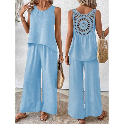 ✨ ¡Último día: 50 % de descuento! ✨【S-2XL】Conjunto casual de verano para mujer, cómodo y transpirable. Corte holgado y elegante.
