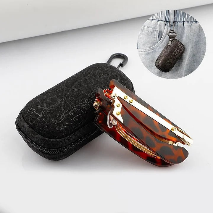 🔥【Προσφορά περιορισμένης διάρκειας】Πτυσσόμενα γυαλιά ανάγνωσης με αντι-μπλε φως και θήκη