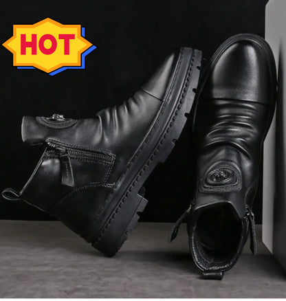 ⏳🔥Descuento del 20 %🔥Nuevos modelos de otoño e invierno 39-44【39-44】 nuevas botas de piel para hombre, piel de vacuno de alta calidad, hechas a mano.