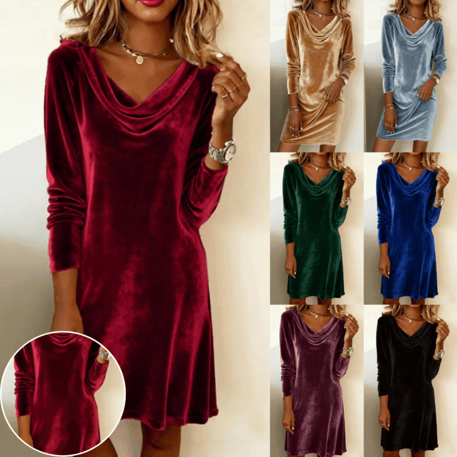 🔥【S-3XL】Ženska široka baršunasta haljina