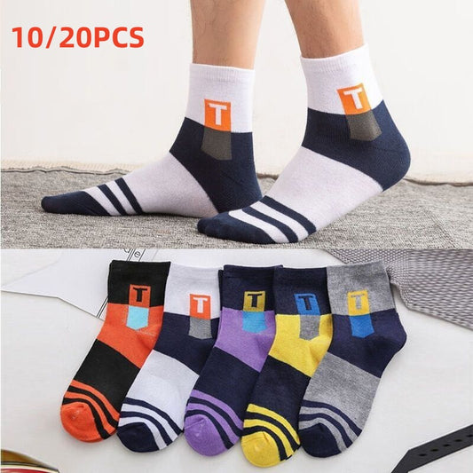 🧦Compra 10 y llévate 10 gratis【10/20 pares】Calcetines deportivos transpirables, antiolores y absorbentes del sudor para hombre