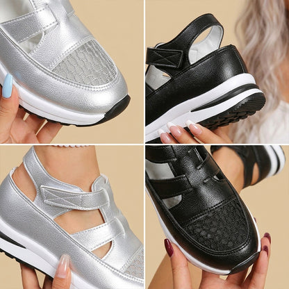 Sandalias deportivas de plataforma para mujer, parte superior de malla transpirable, suela suave.