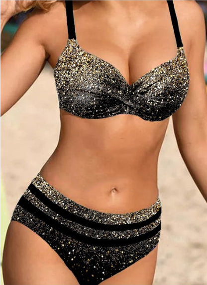 【S-5XL]Nuevo bikini deportivo estampado de talla grande para 2026