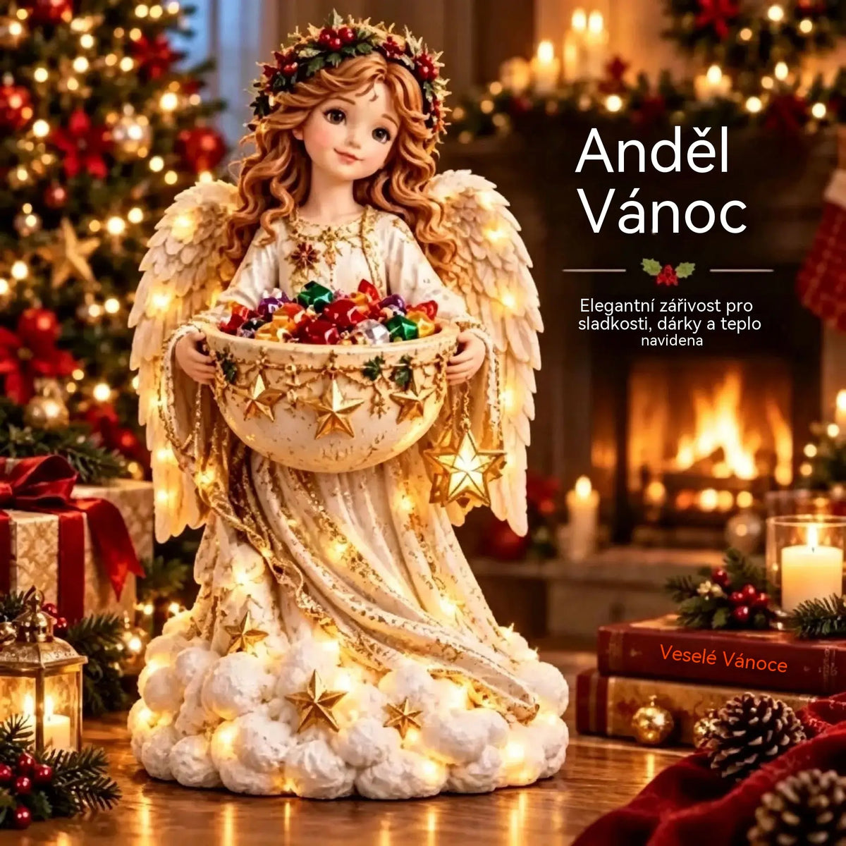 🎄 Vánoční nabídka! ✨ Vánoční světelné řetězy a misky na sladkosti: 5 vánočních motivů.