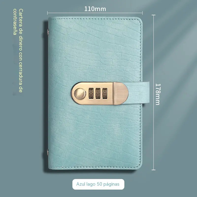 📓💰🔐Se utiliza una libreta protegida con contraseña para guardar cheques, dinero en efectivo, tarjetas bancarias y diversos comprobantes.