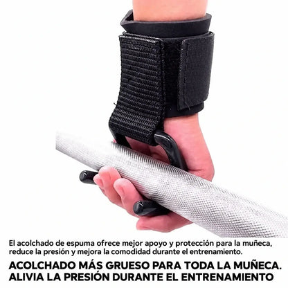 🤩🤾‍♀️🤜【Compra 1 y llévate 1 gratis】✨ 🔥 Ganchos de levantamiento de pesas con muñequeras para gimnasio, dominadas y peso muerto