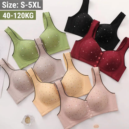 😍【Pack de 3】Sujetador para mujer sin aros y con cierre frontal 【40-120 kg】❤️Cómodo, antibacteriano y de algodón natural