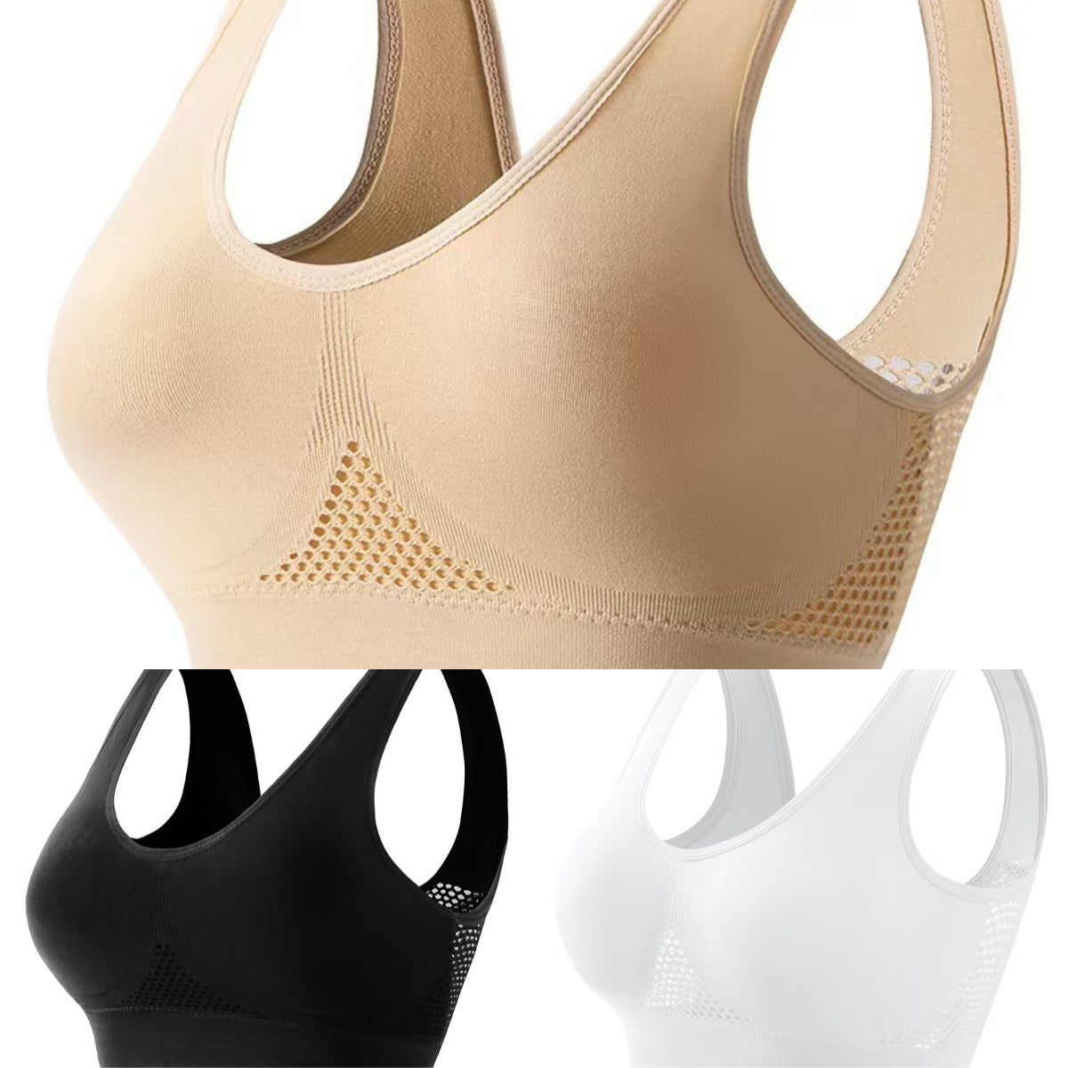 【 🔥OFERTA DE FIN DE TEMPORADA】😍【Paquete de 3】Sujetador sin costuras para tallas grandes ❤️ Transpirable y refrescante【40-120KG】