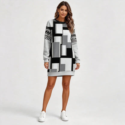 🔥🔥👗【Oferta de gran valor】【S-3XL】Nuevo vestido casual estampado de moda para otoño/invierno 2026