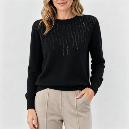 🔥🍁 [Novedad de otoño] [Tallas S-2XL] ✨🌷 Top de punto para mujer, elegante, con estilo y de alta calidad, con cuello redondo.