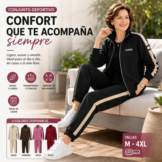 🔥【50% de descuento】🔥【M-5XL】【Chaqueta + Pantalones】😍 Nuevo conjunto deportivo casual de otoño, tallas grandes