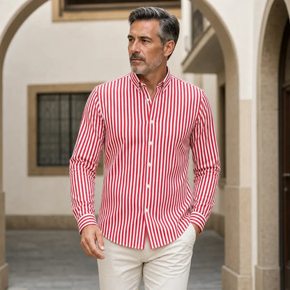 🔥👕【M-5XL】Camisa de negocios de rayas para hombre de manga larga 2026