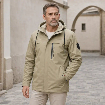 Chaqueta de lana para hombre con capucha – Chaqueta de invierno para actividades al aire libre – Chaqueta impermeable