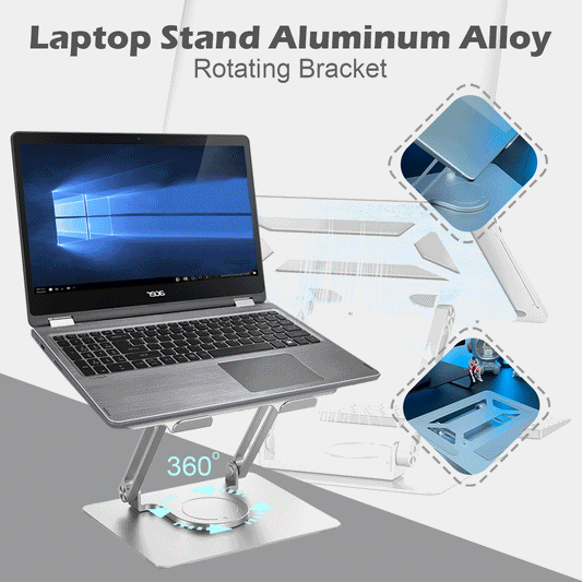💥💻 Soporte giratorio 360° para portátil de aleación de aluminio – estable, portátil y ergonómico