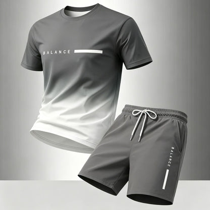 ✨【Pago contra entrega】Conjunto deportivo de verano de 2 piezas para hombre: cómoda camiseta de manga corta y pantalones cortos para el día a día y para estar en casa.