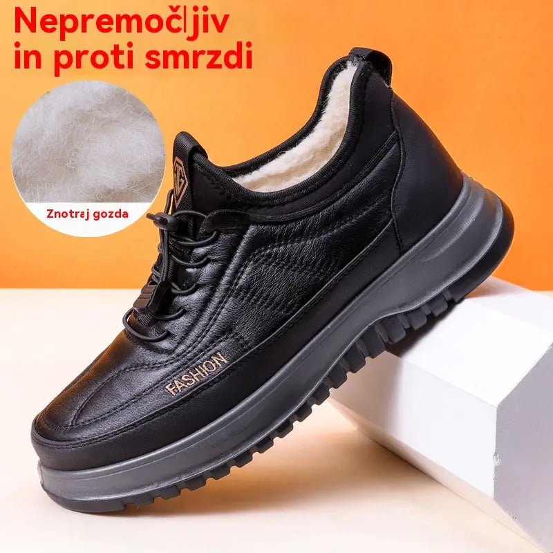 ⛄🥾【39-45】Męskie zimowe buty sportowe do rekreacji, ze skóry naturalnej, wodoodporne, z miękką podeszwą i aksamitem