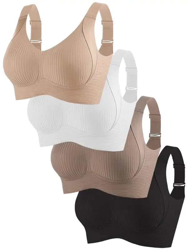 😍【Paquete de 4】Sujetador inalámbrico de una pieza para mujer❤️【40-95 kg】