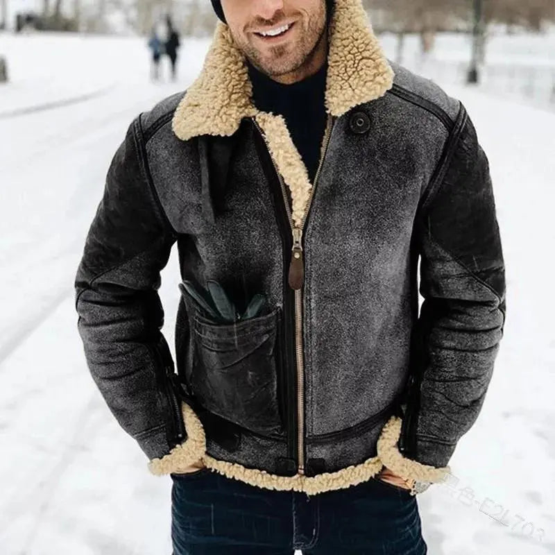 🔥🔥【M–5XL】Chaqueta de invierno retro y cálida para hombre: forro polar, diseño clásico.