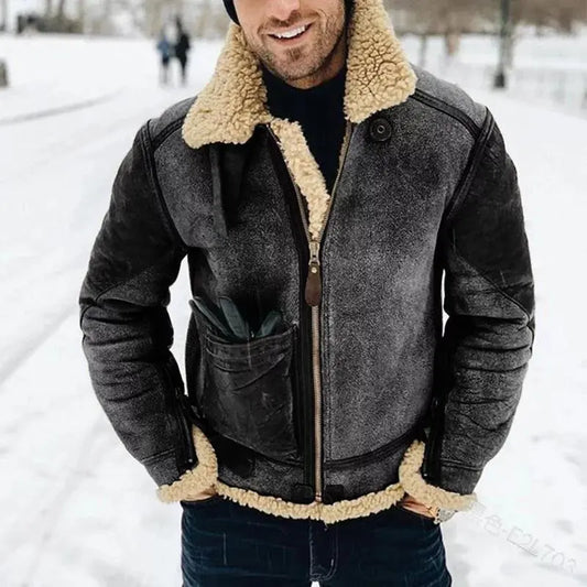 🔥🔥【M–5XL】Chaqueta de invierno retro y cálida para hombre: forro polar, diseño clásico.