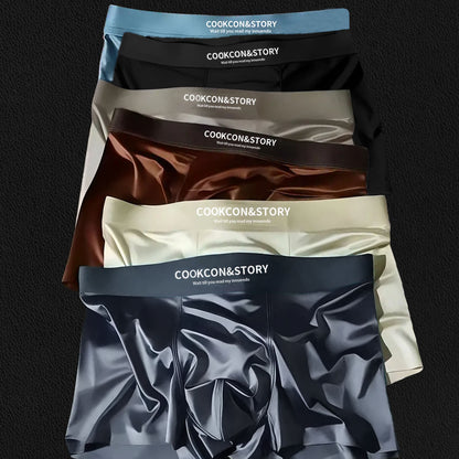 🔥😎【50% de descuento】Bóxers para hombre 10A con entrepierna antibacteriana, Ropa interior transpirable, suave y sin costuras de seda helada, Ropa interior de satén de lujo