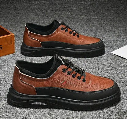 🔥Último día 【Descuento 50%】👞【39-44】Zapatillas deportivas casuales de cuero genuino impermeables para hombre