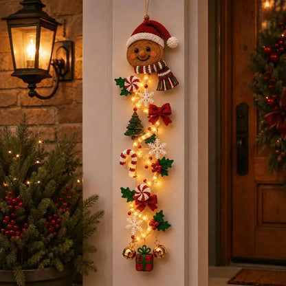 🎄 Decoración navideña luminosa para puertas MerryCascade | 6 diseños festivos, luz cálida, detalles en 3D y diseño vertical que ahorra espacio ✨