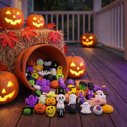 50 piezas 29 euro🎃Juguetes antiestrés con forma de empanadilla con temática de Halloween, adorables empanadillas con forma de fantasma de calabaza para aliviar el estrés.