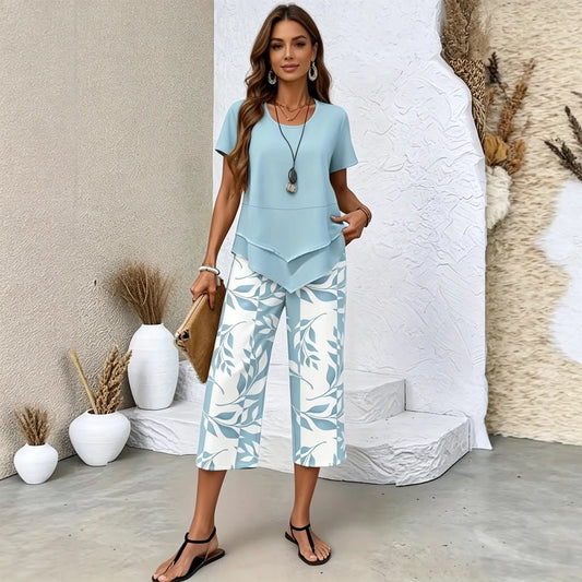 🔥🎉【S-5XL】VERDALISSE | Conjunto Fresco Brisa de 2 Piezas | Set de Verano Ligero y Elegante Multicolor