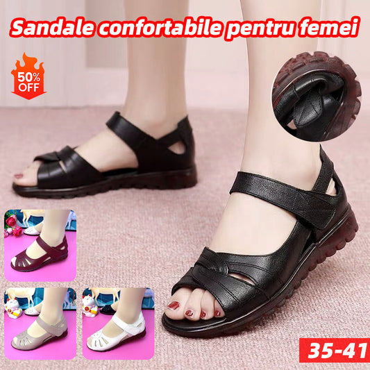💞【35-41】Nuevas sandalias de verano cómodas de cuero genuino con suela suave para mujer