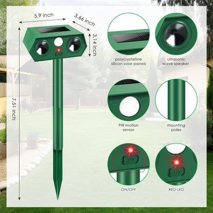 🔥【50% OFF】🐅Repelente ultrasónico de animales salvajes alimentado por energía solar
