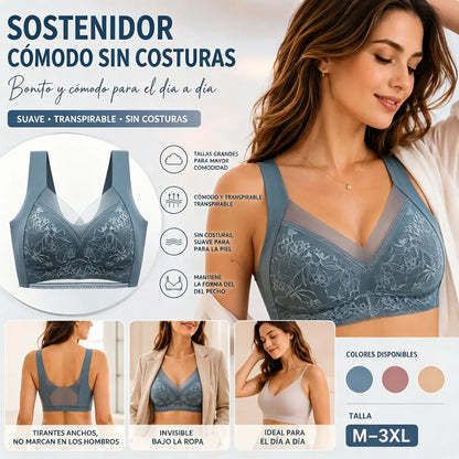 【Compra 2 y llévate 2 gratis】🔥4 por 31 €【40-110 KG】Sujetador de encaje sin costuras y cómodo para mujer