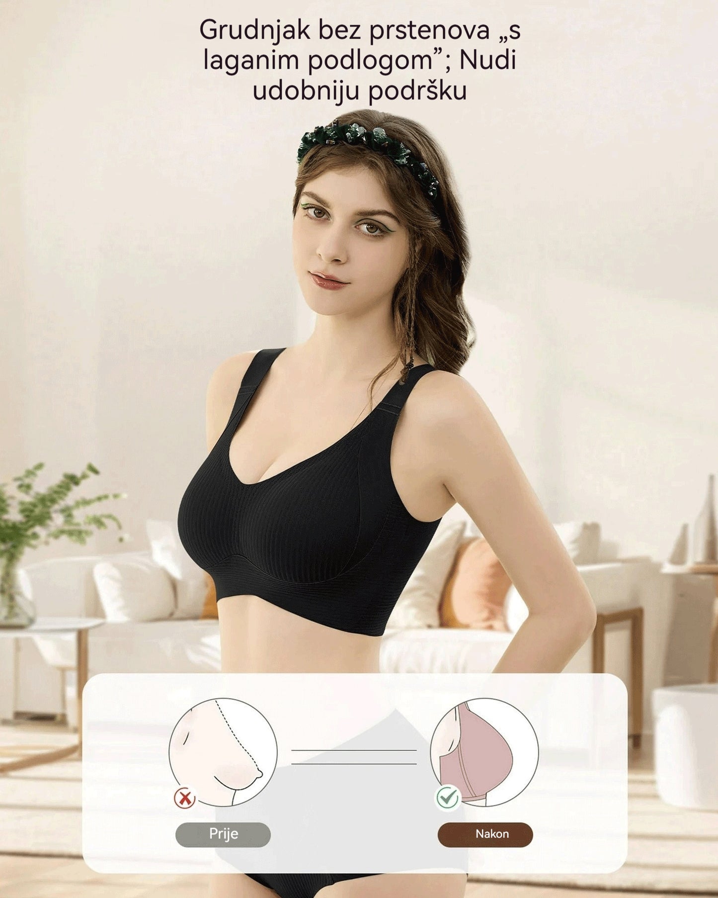 😍【Set od 4 kom】Bešavni ženski grudnjak bez žica ❤️【40–95 kg】