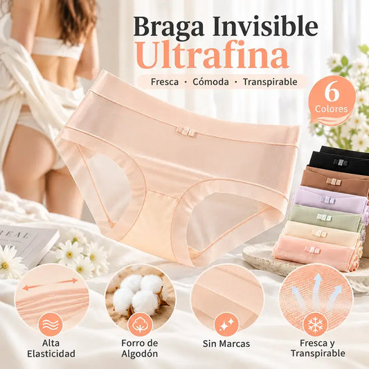 【40-100Kg】【6 unidades】Bragas de mujer de seda helada de cintura alta