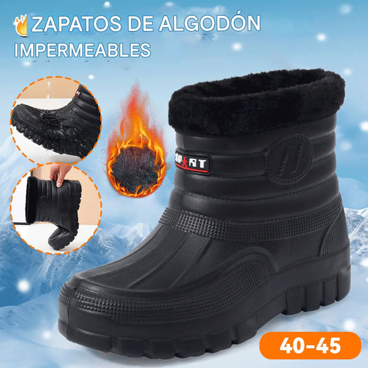 ♥️♥️【40-45】【Nuevo producto】Botas de exterior cálidas e impermeables para hombre con forro polar, duraderas, para agua y nieve, hasta el tobillo o por encima del tobillo.