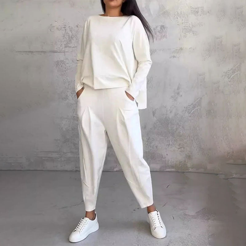 💖 Nueva promoción 50% de descuento, conjunto casual sencillo de algodón 2025 primavera-otoño, versátil para el día a día y el trabajo